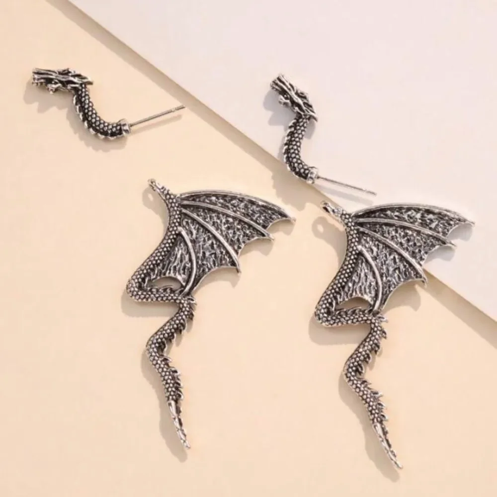 3for$20 1 Pair Gothic Punk Dragon Detachable Dark Style Stud Earrings